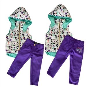 Coogi Girls Puffer Vest and Pants set